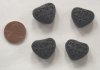 4 17x20mm Cinnabar Black Hearts